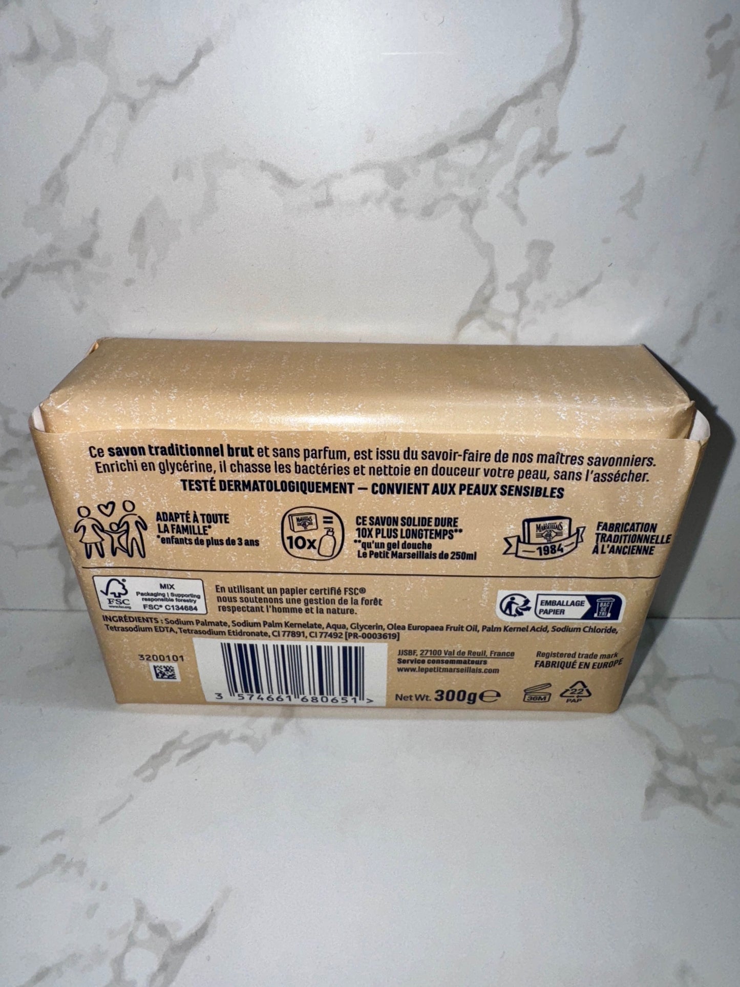 Le Petit Marseillais - Savon à L'Ancienne BRUT / Reine Seife 300g