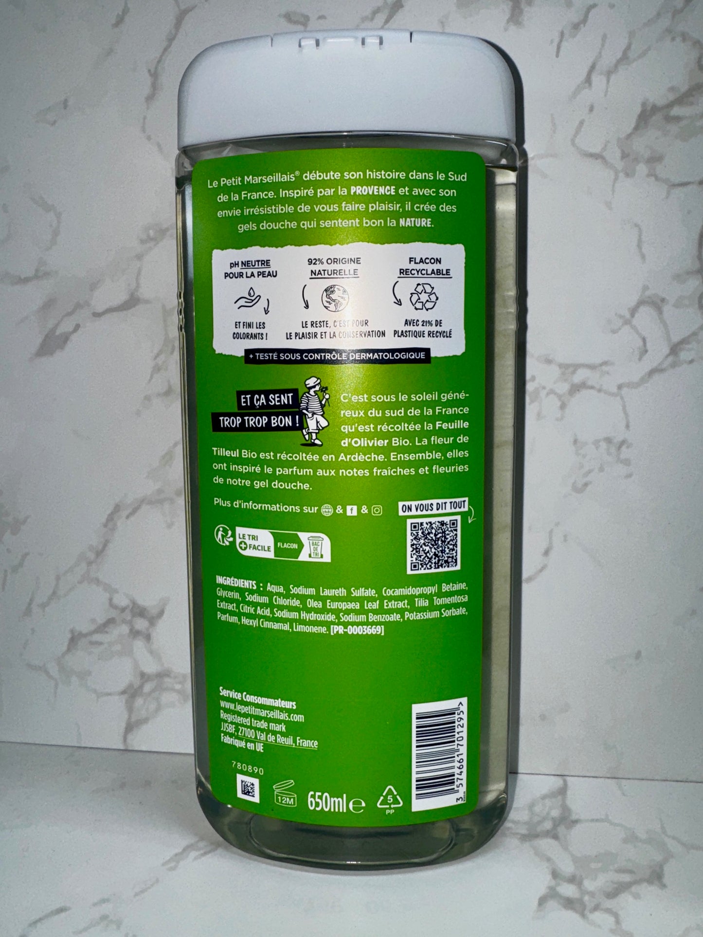 Le Petit Marseillais - Gel Douche & Bain Feuille D'Olivier & Tilleul / Duschgel & Badezusatz Olivenblatt & Lindenblüte 650ml