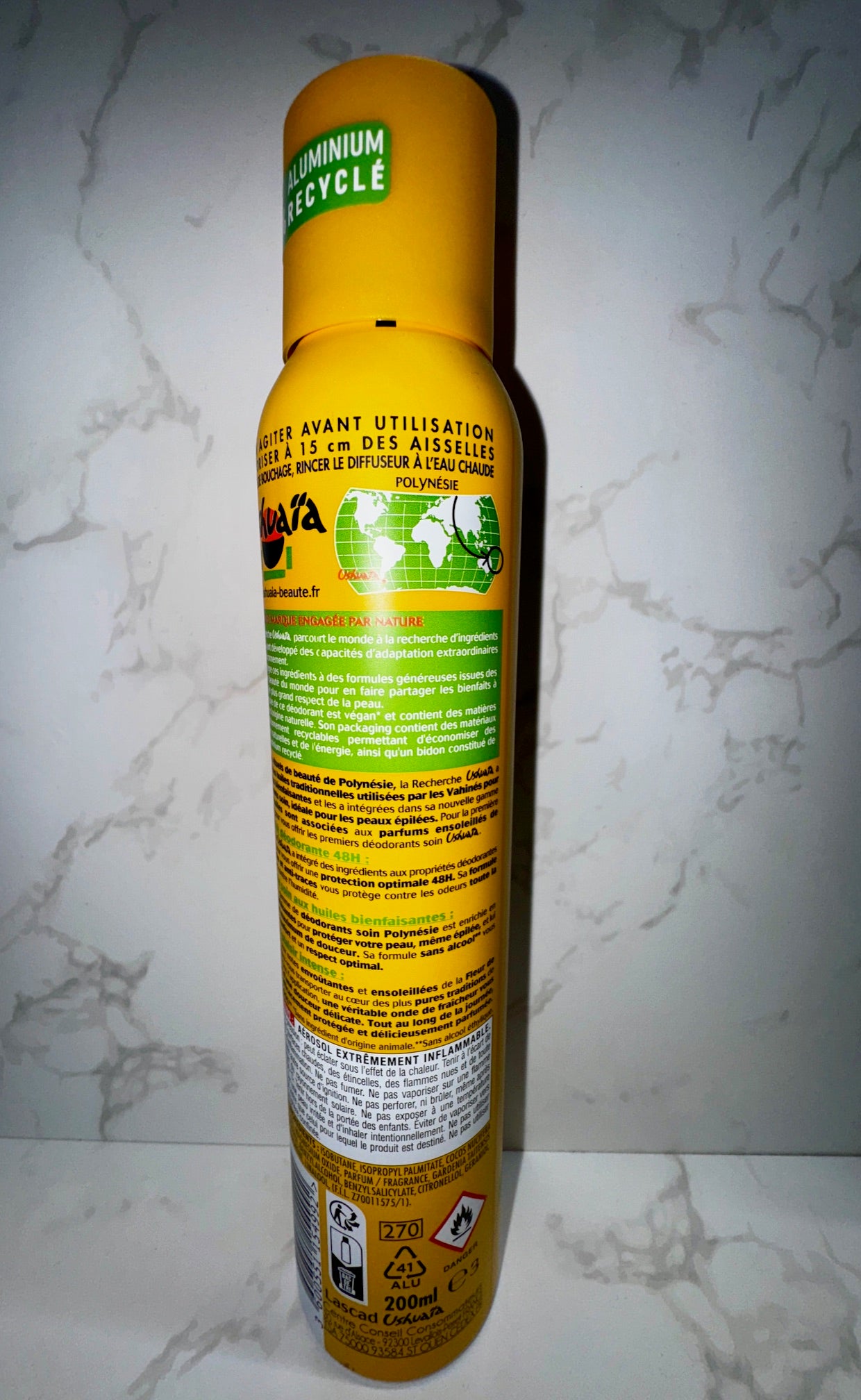 Ushuaïa - Déodorant Spray Monoï & Fleur de Tiaré / Monoï & Tiare Flower Deodorant Spray 48h