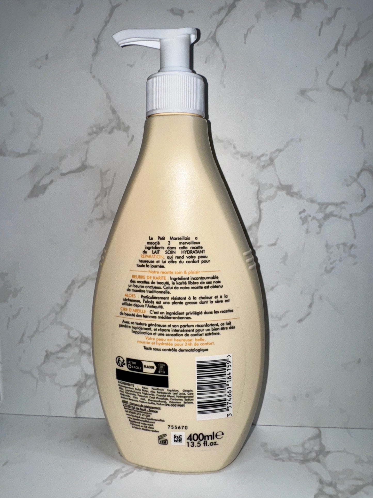 Le Petit Marseillais - Lait Soin Réparation Karité, Aloès & Cire d'Abeille / Bodylotion Shea,Aloe Vera & Bienenwachs 400ml