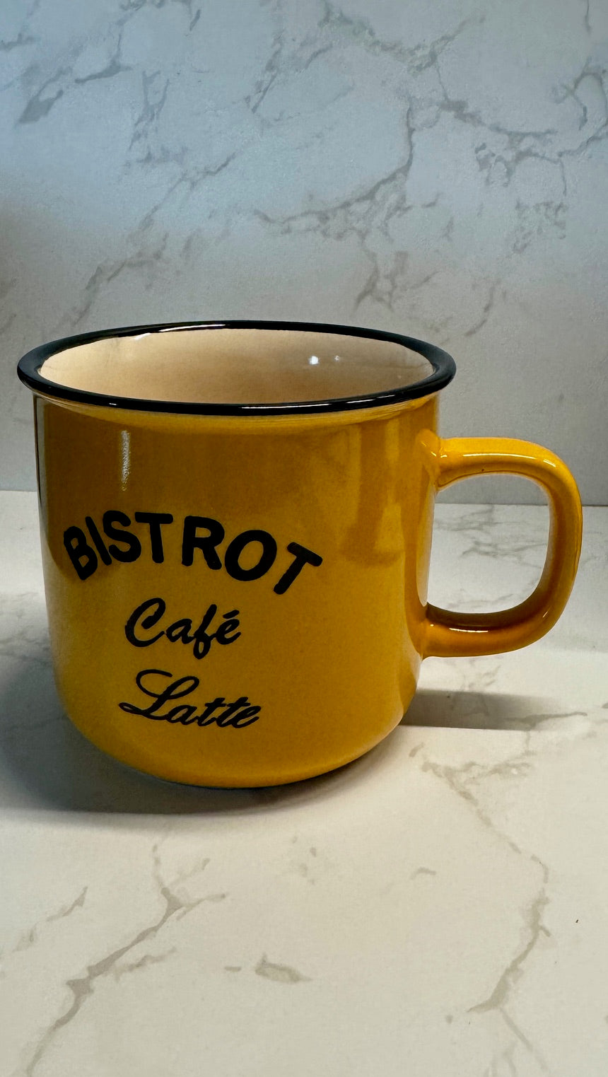 Bistrot Cafe Latte Becher gelb