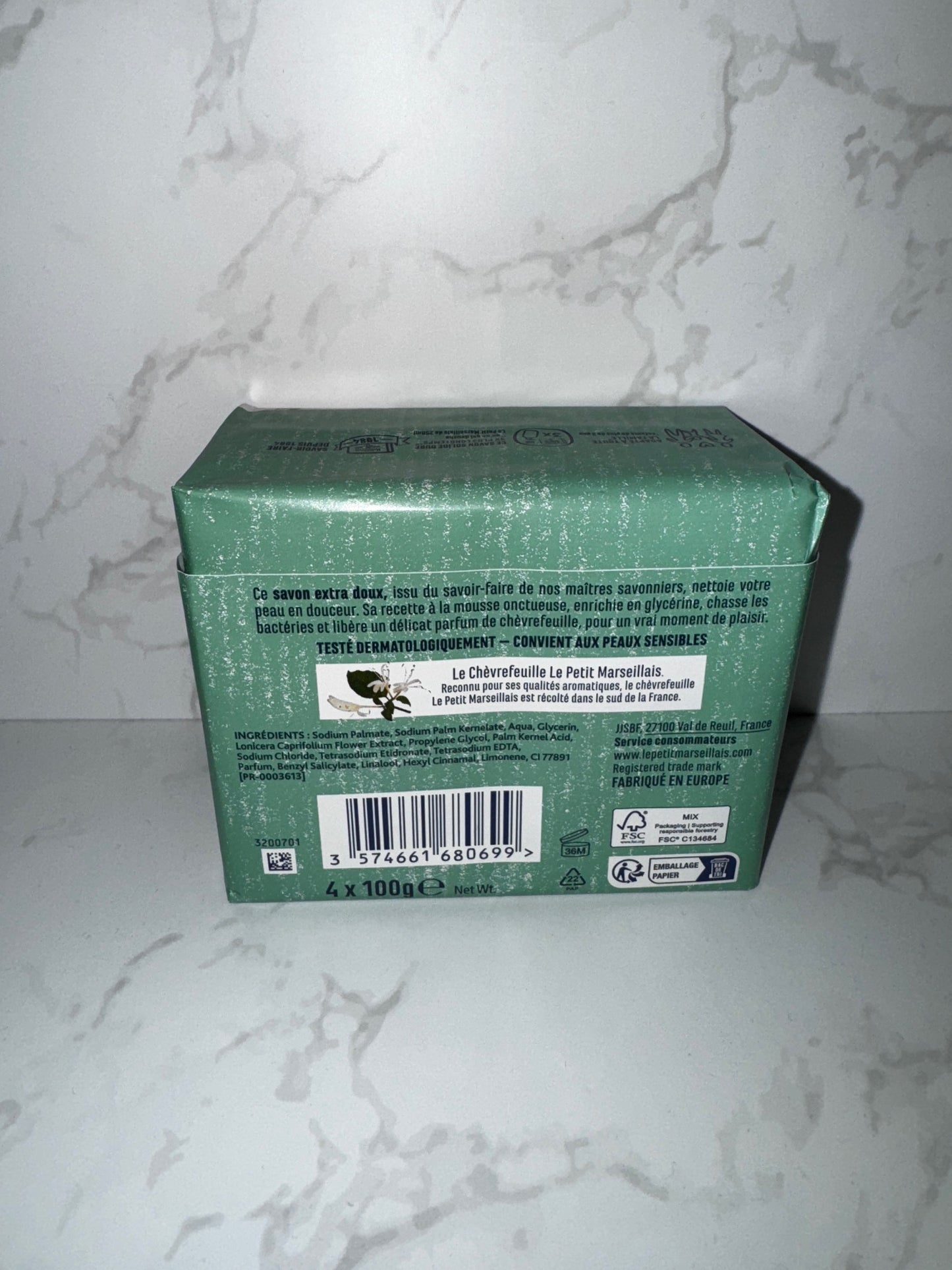 Le Petit Marseillais - Savon Chèvrefeuille 4 * 100g