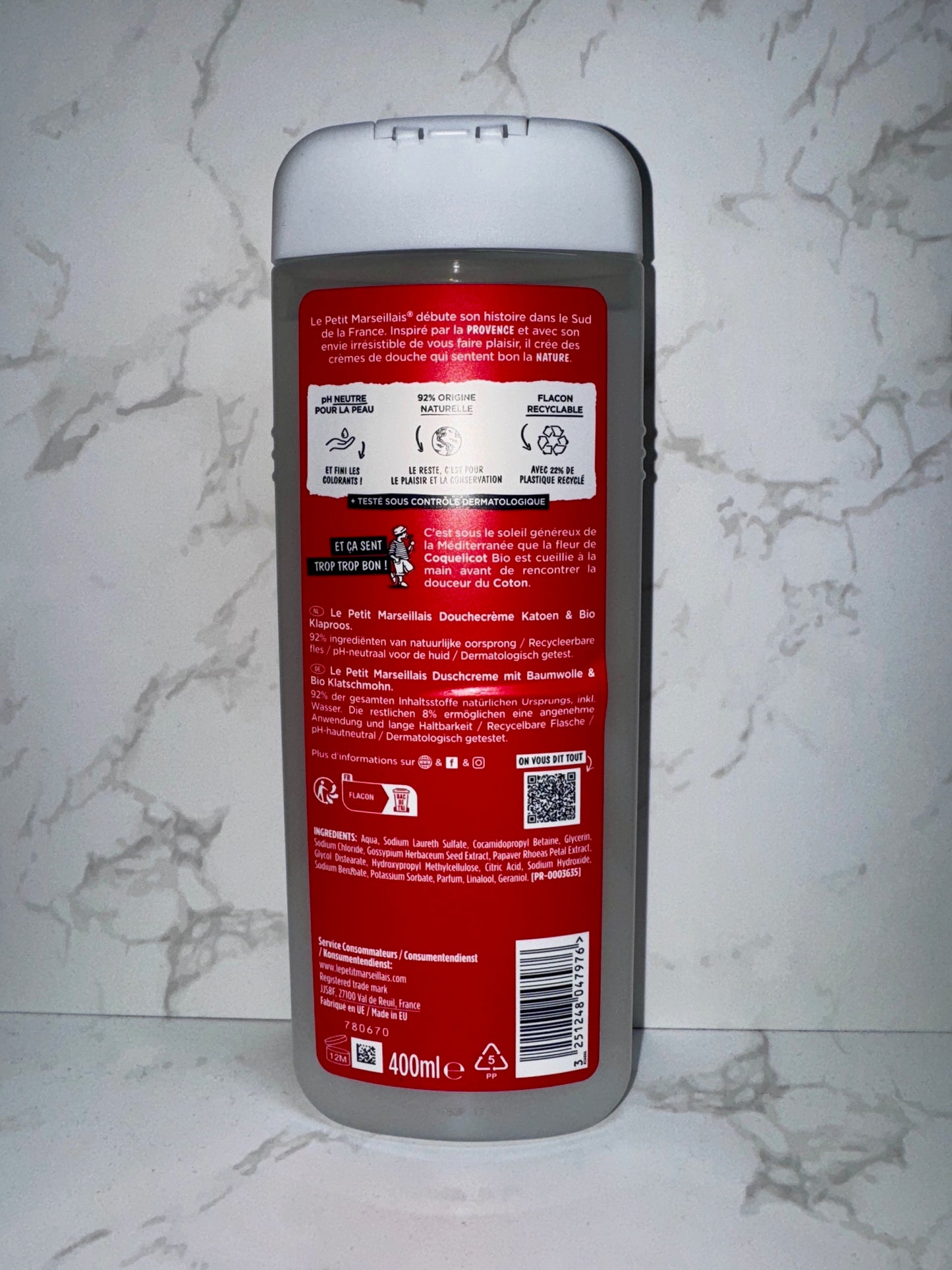 Le Petit Marseillais - Coton & Coquelicot 400ml- Baumwolle & Mohn