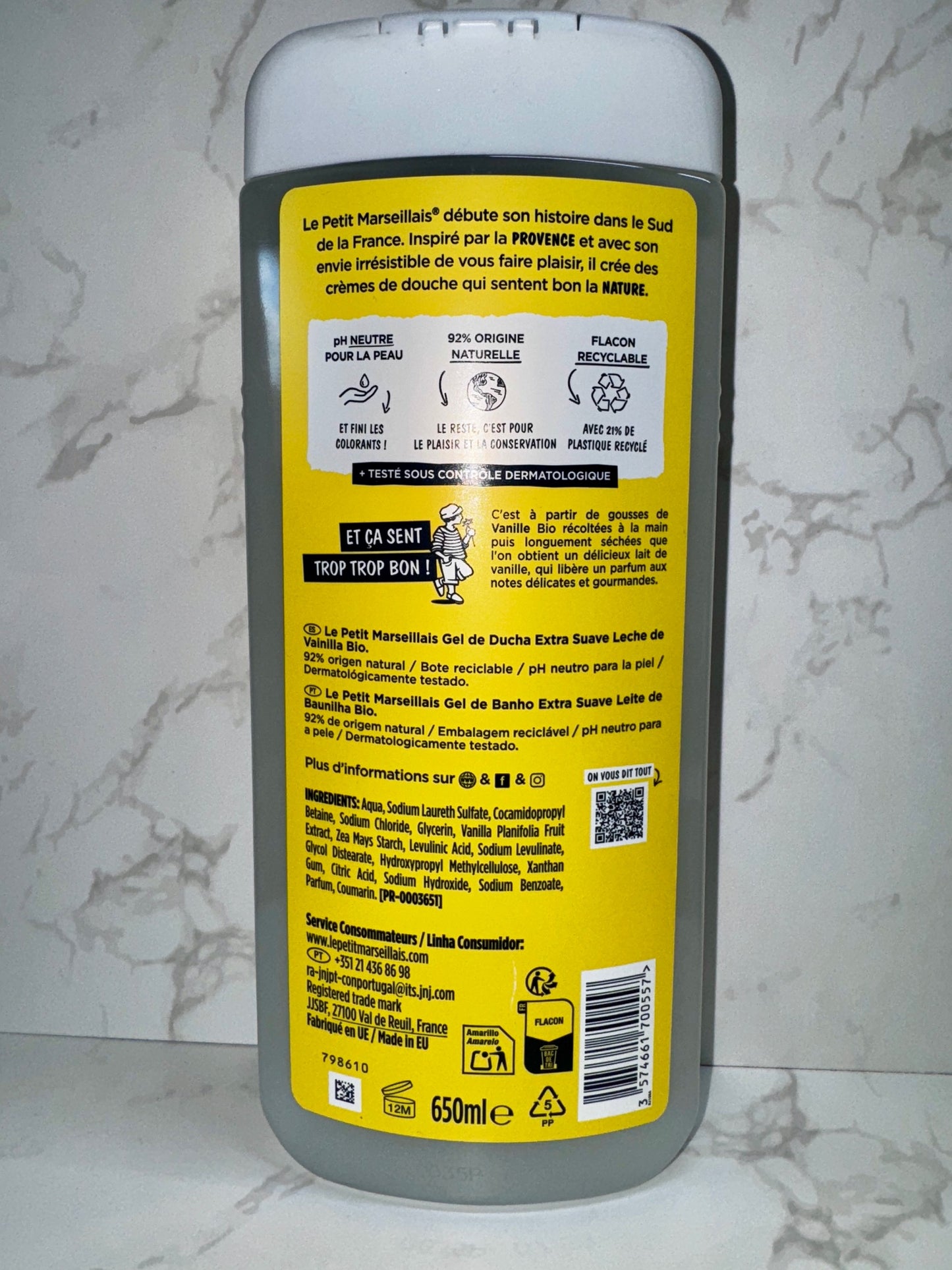 Le Petit Marseillais - Crème Douche & Bain Lait de Vanille / Vanille-Milch Cremedusche & Badezusatz 650ml