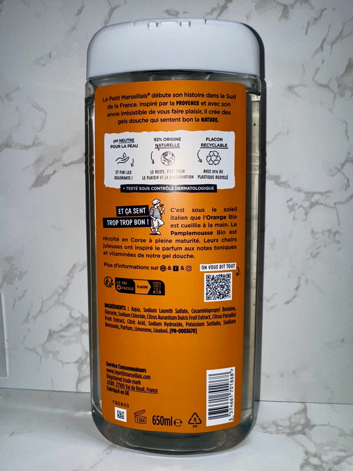 Le Petit Marseillais - Gel Douche & Bain Orange & Pamplemousse / Duschgel & Badezusatz 650ml