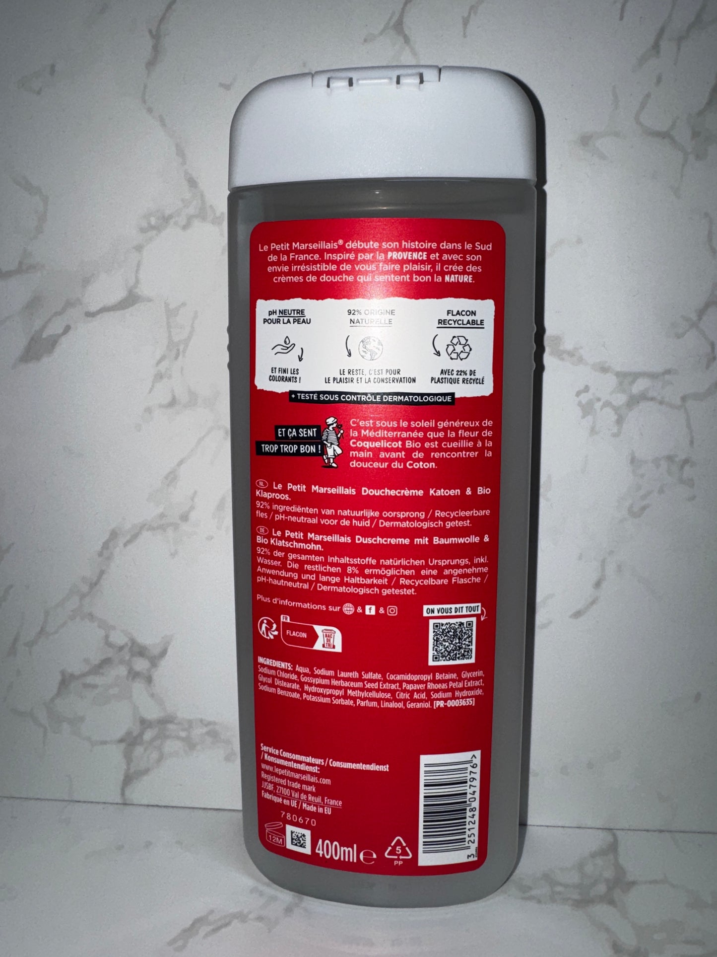 Le Petit Marseillais -Coton & Coquelicot 400ml/Baumwolle & Mohnblume