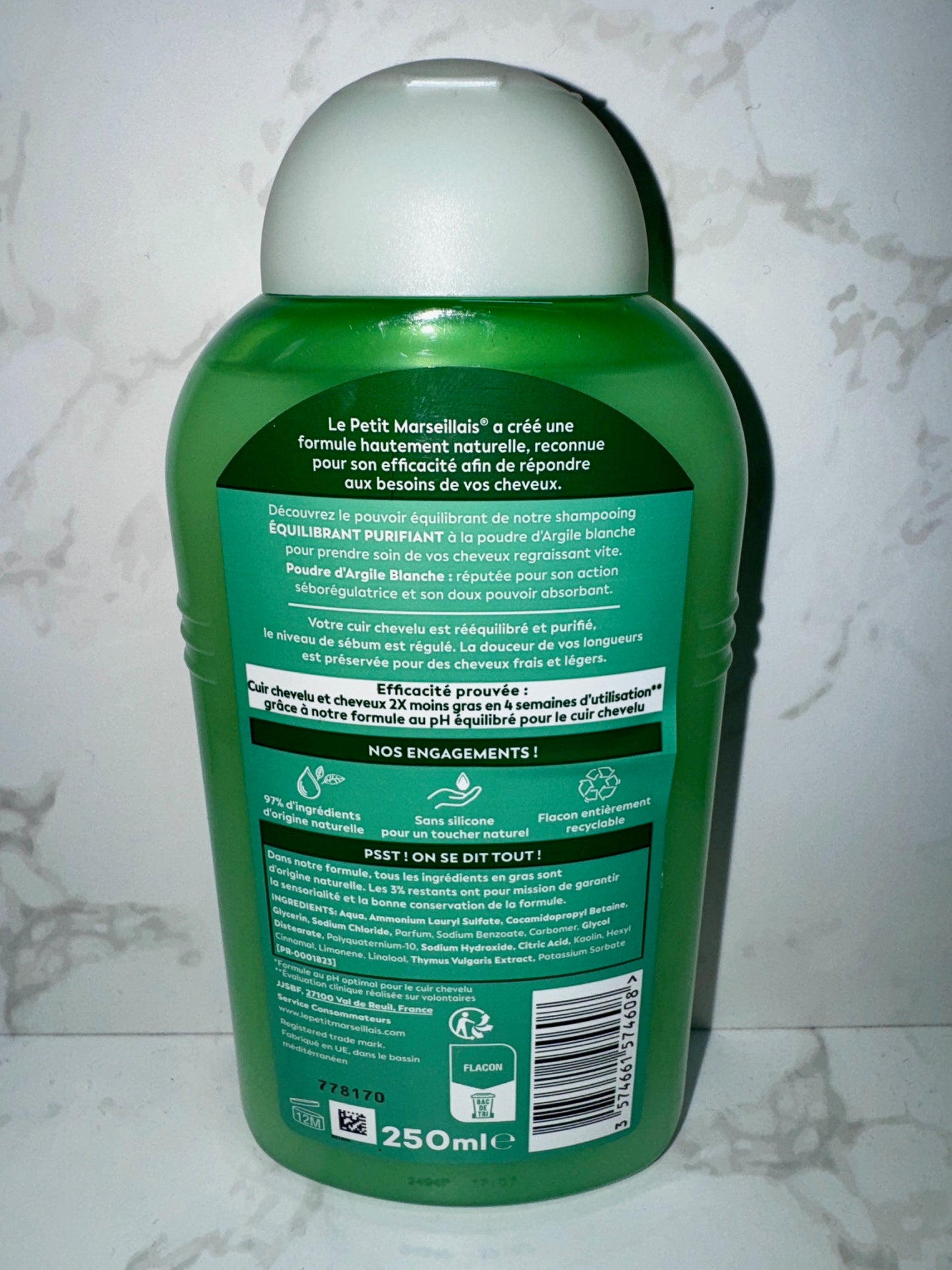 Le Petit Marseillais -Poudre d`Argile Blanche / Schnell fettendes Haar